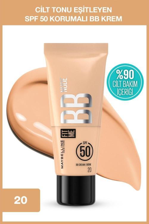 Fit Me Nude Cilt Bakımı Etkili Nemlendirici SPF50 BB Krem - 20