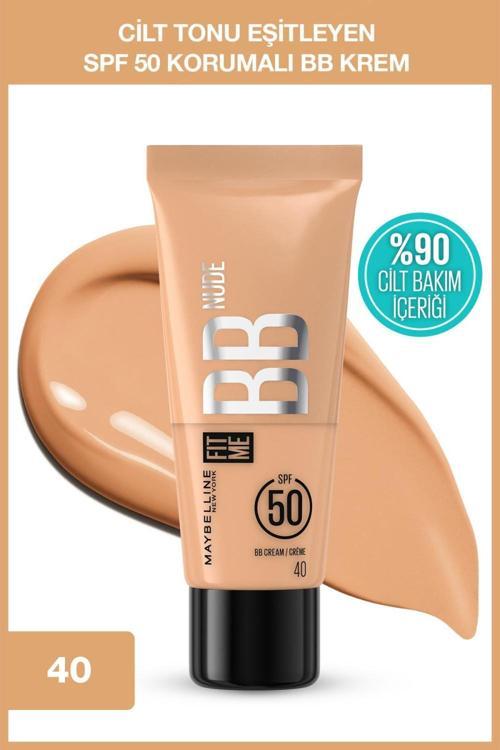 Fit Me Nude Cilt Bakımı Etkili Nemlendirici SPF50 BB Krem - 40