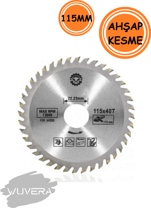 115 mm 40 Diş Elmas Uçlu Kesici – Ahşap, Sunta ve Parke İçin Uygun