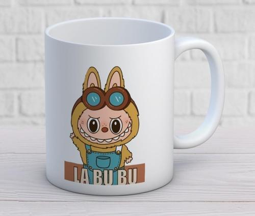 Sarı Labubu Baskılı Hediyelik Kupa