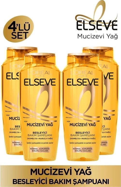 Elseve Mucizevi Yağ Besleyici Bakım Şampuanı 400 ml 4'lü Set