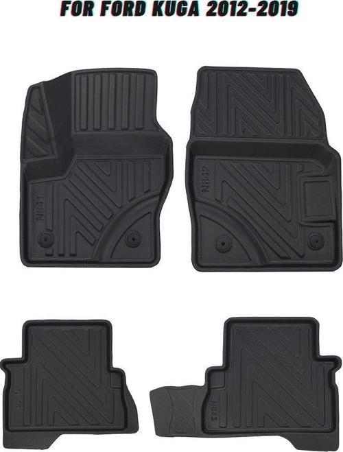 Ford Kuga 2012-2019 ile Uyumlu Carbon Desenli Ultra Premium Havuzlu Oto Paspas