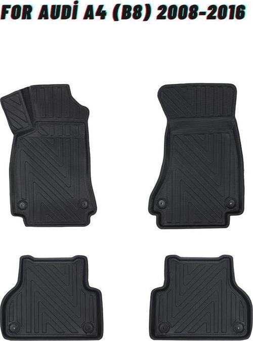Audi A4 (B8) 2008-2016 ile Uyumlu Carbon Desenli Ultra Premium Havuzlu Oto Paspas