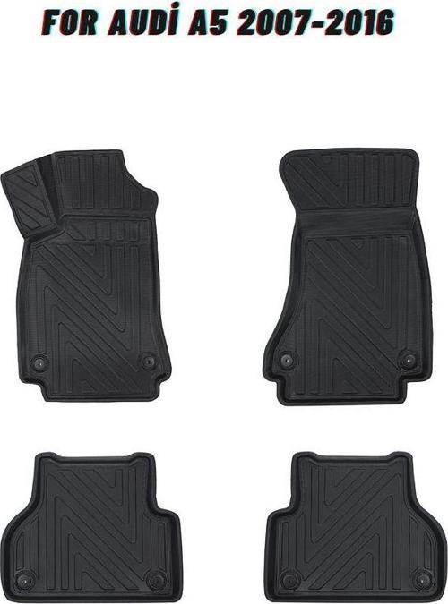 Audi A5 2007-2016 ile Uyumlu Carbon Desenli Ultra Premium Havuzlu Oto Paspas