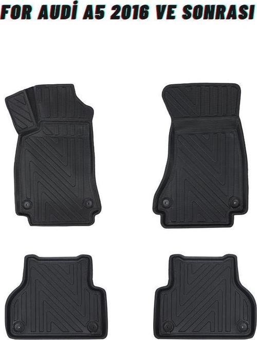 Audi A5 2016 Ve Sonrası ile Uyumlu Carbon Desenli Ultra Premium Havuzlu Oto Paspas