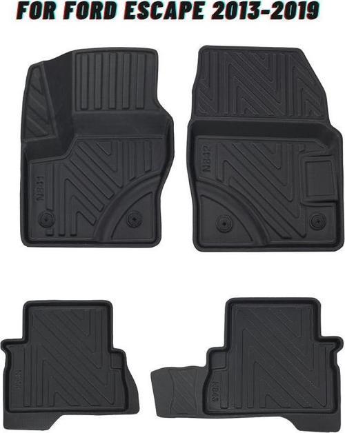 Ford Escape 2013-2019 ile Uyumlu Carbon Desenli Ultra Premium Havuzlu Oto Paspas