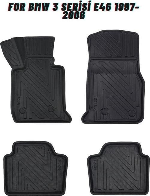 Bmw 3 Serisi E46 1997-2006 ile Uyumlu Carbon Desenli Ultra Premium Havuzlu Oto Paspas