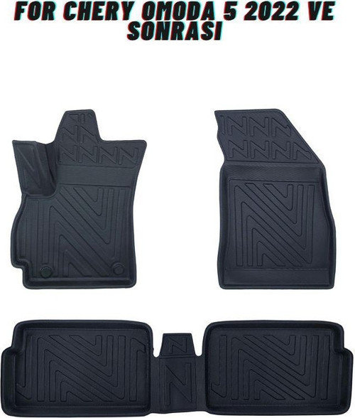 Chery Omoda 5 2022 Sonrası ile Uyumlu Carbon Desenli Ultra Premium Havuzlu Oto Paspas