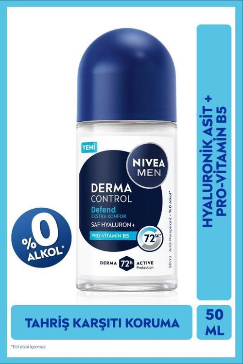 MEN Erkek Roll-on Deodorant Derma Control Defend 50ml, 72 Saat Anti-perspirant, Alkolsüz, Hyaluron