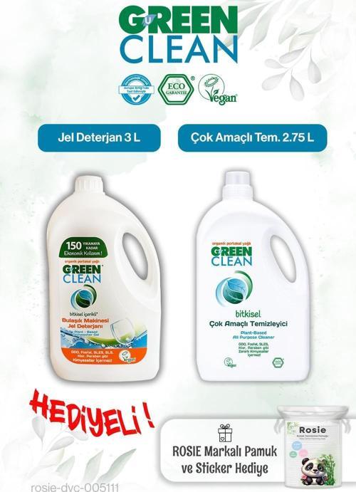 2.75 L Çok Amaçlı Tem. & Bulaşık Mak. Jel Deterjan 3L ve Rosie pamuk hediye