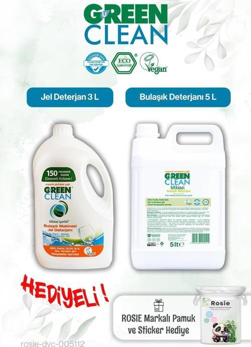 Bulaşık Deterjanı 5 L, Bulaşık Mak. Jel Deterjan 3L ve Rosie pamuk hediye