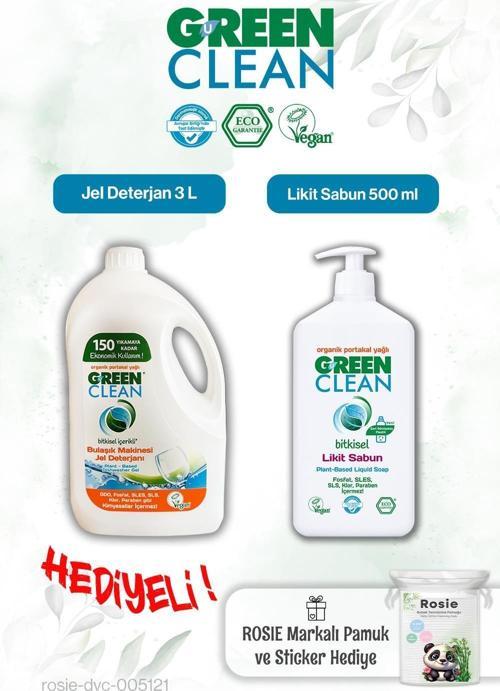 Likit Sabun 500 ml ve Bulaşık Mak. Jel Deterjan 3 L ve Rosie hediye