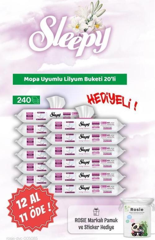 12 AL 11 ÖDE Lilyum Buketi Sleepy Mopa Uyumlu 20'li ve Rosie Bebek pamuğu