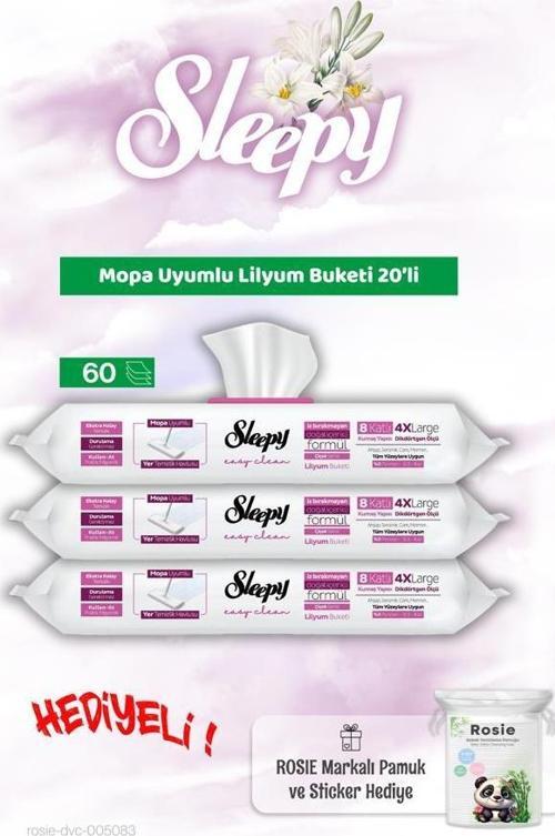 3 adet Mopa Uyumlu Lilyum Buketi 20'li ve Rosie Bebek pamuğu
