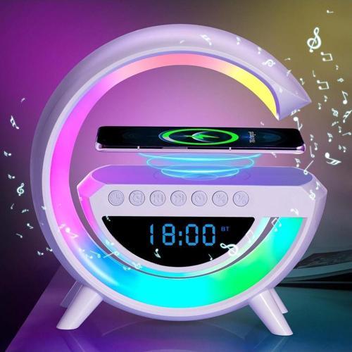 Bluetooth G Hoparlör Rgb Led Işıklı Speaker Alarm Saat Aux Usb Sd Kart Wireless Şarj