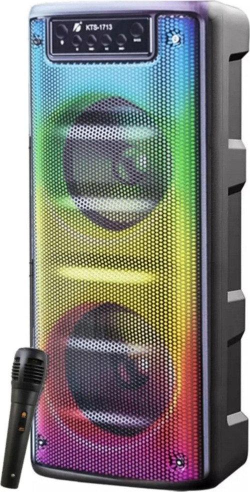 Mikrofonlu Bluetooth Hoparlör Toplantı Parti Eğlence Led Işıklı Sd Kart Fm Usb Girişli Speaker
