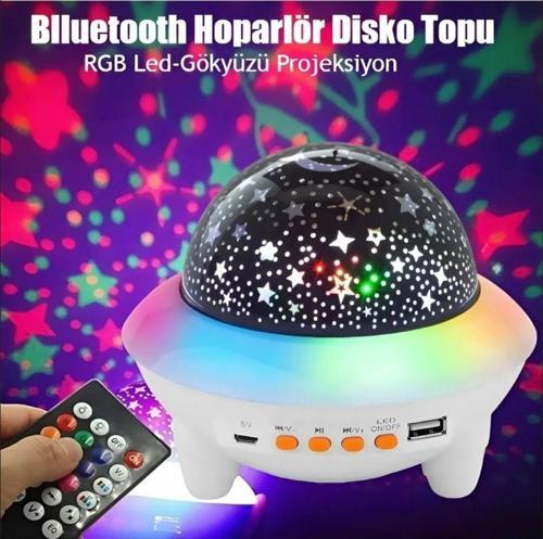Yıldız Işıklı Tavan Aydınlatma Bluetooth Hoparlör Starry Projektör Mp3 Müzik Çalar Disko Topu