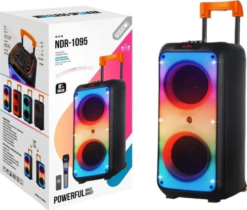 1095 Şarjlı Taşınabilir Bluetooth Parti Hoparlörü 2*8 İnc Karaoke