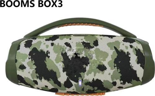 Booms Box3 Bluetooth Speaker Şarjlı Led Işıklı Kablosuz Hoparlör