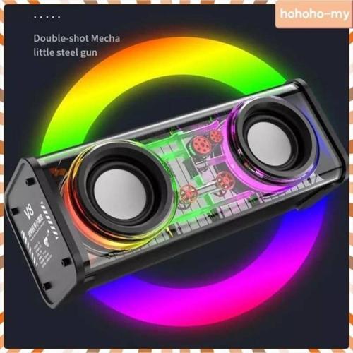 Bluetooth Hoparlör Tws Özellikli 2X5W Led Işıklı Fm Radyo Usb Sd Kart Giriş Kablosuz Şarjlı Speaker
