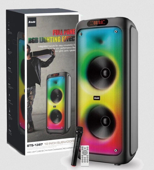 Kablosuz Mikrofonlu Bluetooth Hoparlör Şarjlı Taşınabilir Büyük Boy Party Speaker Gitar Bağlama