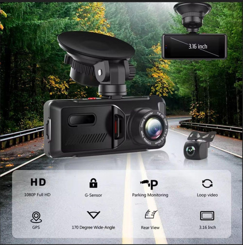 Araç İçi Kamera 1080P Geri Görüş Kameralı Kayıt Cihazı Car Dvr Dash Cam