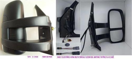Iveco Daıly Elektrikli Ayna 2006-2014 Sinyalli Uzun Kol Antenli 10 Pin (7+2+1) Sağ (Oem No:580136756