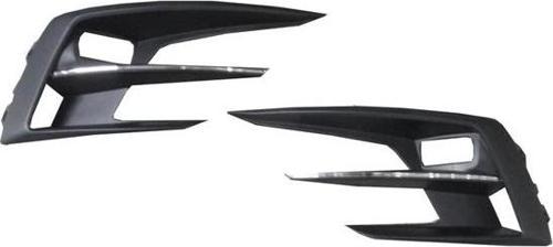 Renault Megane- 4- Sd- 2021-2024  Sis Lamba Kapağı Sağ/Sol Set/Sis Delikli/Siyah/Nikelaj Çıtalı (Tyg