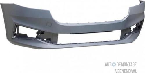 Skoda Fabia- 2022-2024  Ön Tampon Koyu Gri Far Yıkama Deliksiz/Sis Braketli (Tyg) (Oem No:6Va807217G