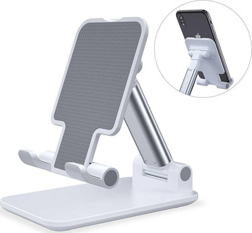 Beyaz Gümüş Katlanabilir Masaüstü Tablet Ve Telefon Tutucu Deskop Stand Rz-054