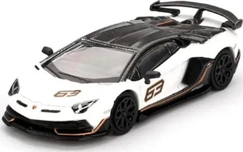Nessiworld Mini GT 1/64 Lamborghini Aventador SVJ 63 Bianco Asopo
