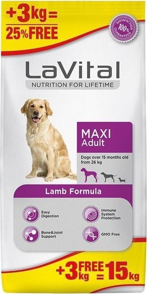 La Vital Lavital Büyük Irk Kuzu Etli Yetişkin Köpek Maması 12+3 kg