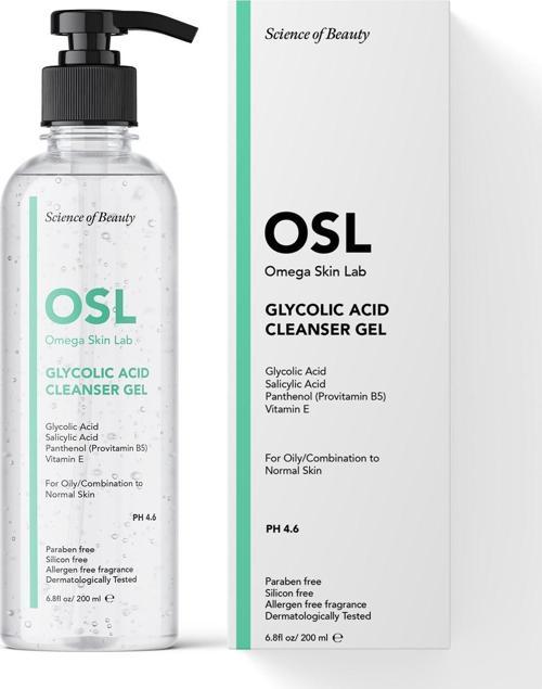 Yağlı ve Karma Ciltler İçin Makyaj ve Yüz Temizleme Jeli - Glycolic Cleanser Gel 200ml