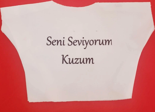 Seni Seviyorum Kuzum Yazılı Oyuncak Peluş Tişörtü