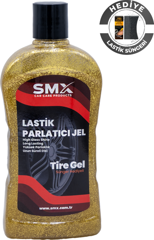 Simli Jel Lastik Parlatıcı 500 Ml + Sünger Hediye