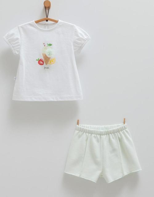 SUMMER WEAR KÜLAH BASKILI ŞORTLU TAKIM Yeşil