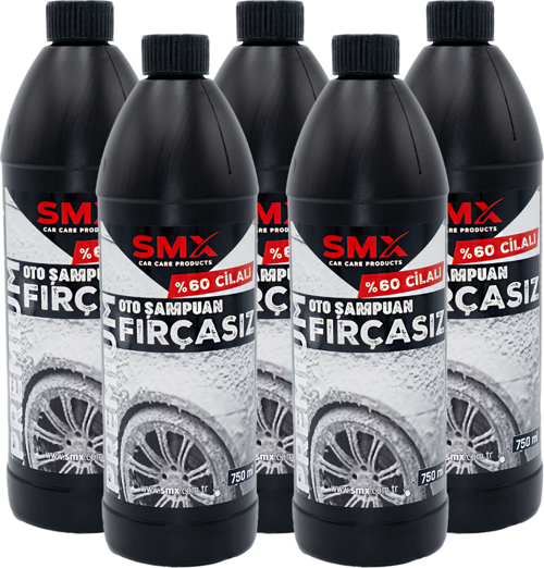 Premium %60 Cilalı Fırçasız Oto Şampuanı 750 ml 5 Adet