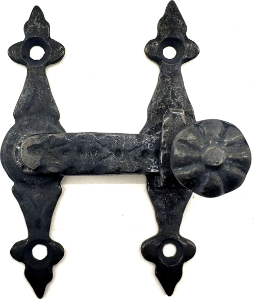 Antika Tarz Dekoratif Pirinç Kapı, Pencere Mandalı - 82x65 Mm, Oksit