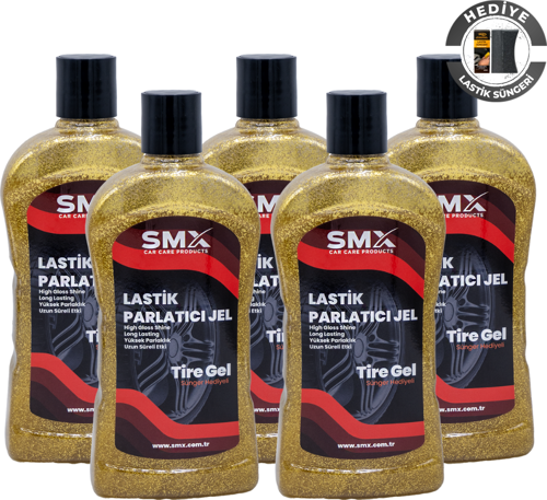 Simli Jel Lastik Parlatıcı 500 Ml + Sünger Hediye 5 Al 3 Öde