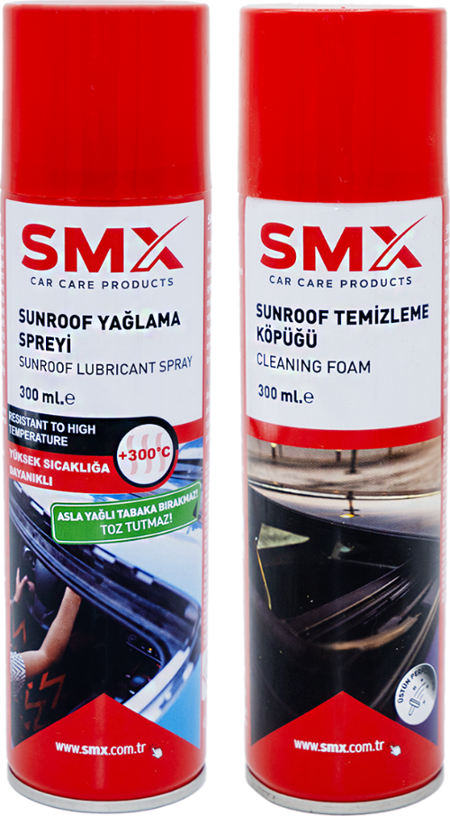 Sunroof Temizleme Köpüğü 300 mL + Yağlama Spreyi 300 mL.