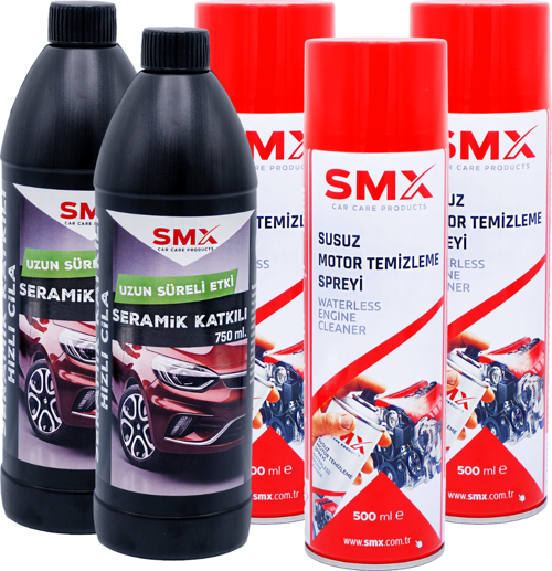 Susuz Motor Temizleme Spreyi 3Adet + Seramik Katkılı Hızlı ve Pratik Cila 2Adet