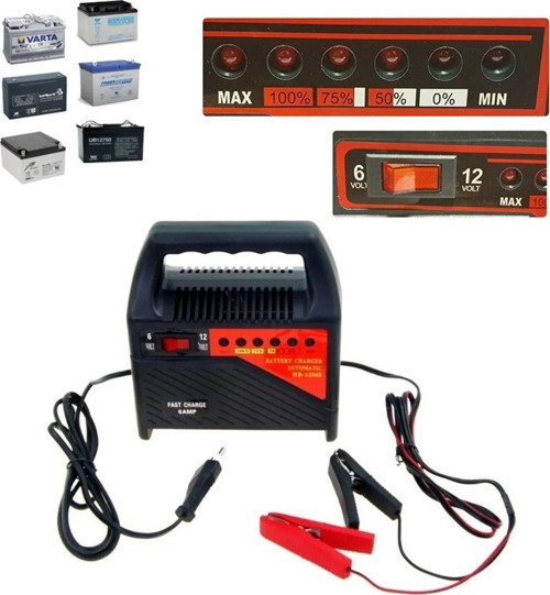 Pogod 220 Volt - 12 Volt - 6 Volt 6 Amper Ledli Göstergeli Akü Şarj Cihazı