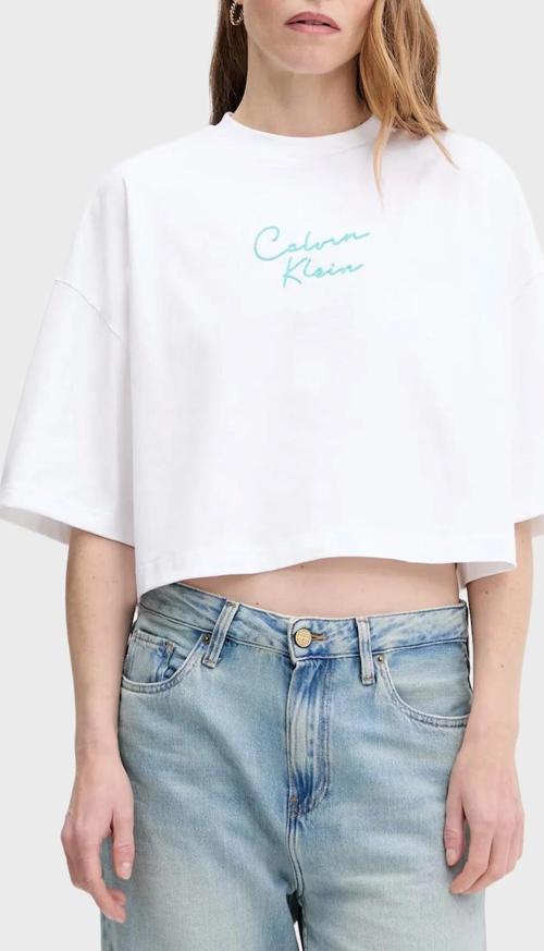 D1 Collection Kadın Beyaz Crop T-shirt  LV047C202G-YAA