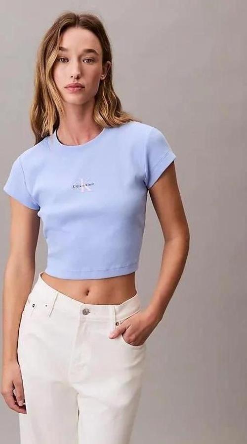 Rib Kadın Mavi T-shirt LV047AB802-7ZQ