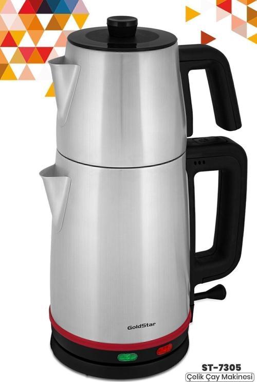 Inox 2200 Watt Paslanmaz Çelik Çay Makinesi Ve Su Isıtıcısı St-7305