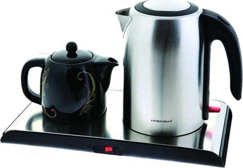 Ptp6925 Porselen Demlikli 2000W Çelik Çaycı Seti