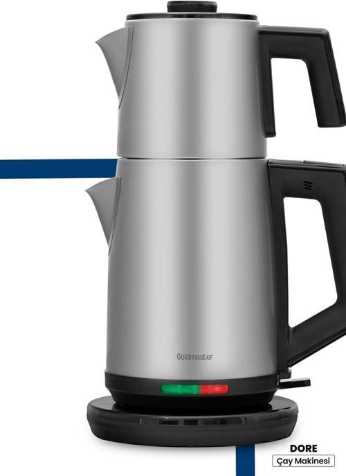 Dore Inox Xl 2200 Watt Patentli Damlatmayan Tasarımı Paslanmaz Çelik Çay Makinesi Ve Su Isıtıcısı