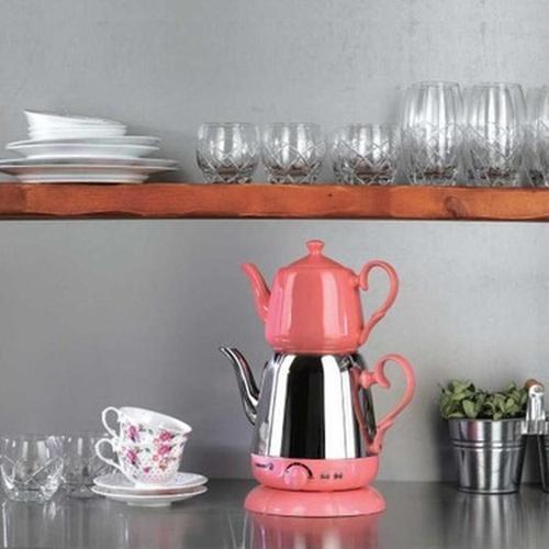 A339-02 Nosta Elektrikli Çaydanlık ( Beyaz )Gövde Pembe