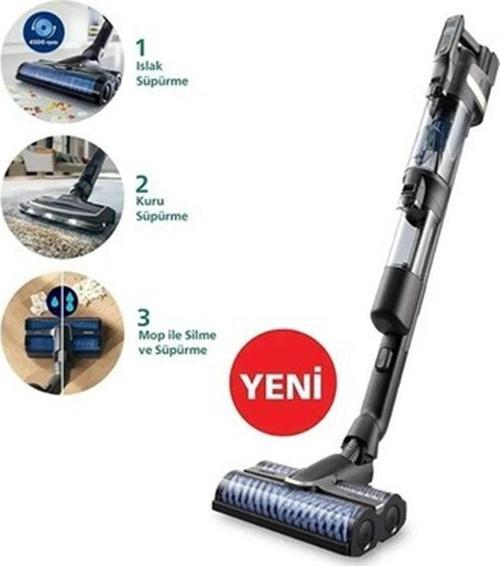 Aqua Trio Yeni 3'ü 1 Arada (Islak, Kuru ve Moplu) Power Cyclone 12 Premium Dijital Akıllı Ekran, Hibrit Güç Motoru Yüksek Performanslı Kablosuz Dikey Süpürge
