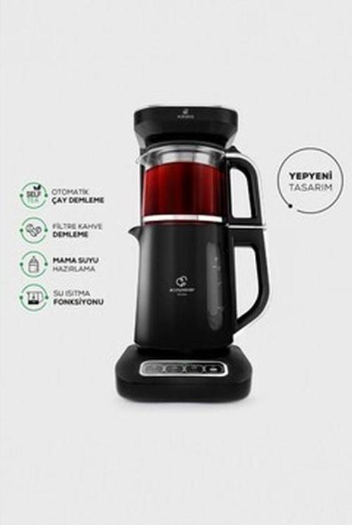 Çaysever Robotea Pro 4in1 Konuşan Otomatik Çay Makinesi, Isıtıcı ve Filtre Kahve Demleme Mak.